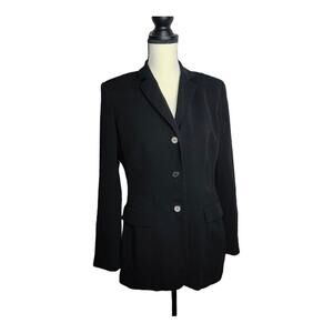 Womens Size 8‎ INC Suit Separates Black 2 Button Blazer Jacket w/ Shoulder Pads
